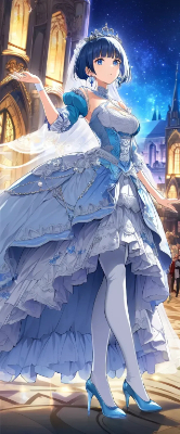 ドレス姿の青髪さん