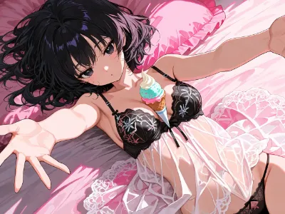 どこに塗るか？ピンクのベッドで溶ける甘い誘惑