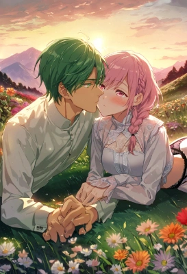 異世界転生みたいにピンク髪の子が来たみたいに見える👀