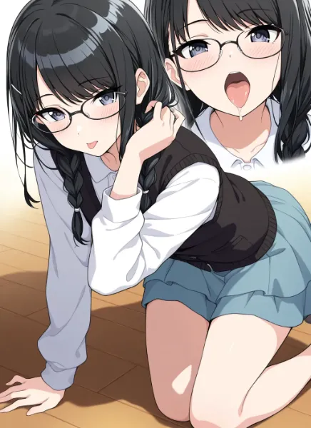 眼鏡少女の予期せぬ転倒