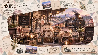ぬいぐるみたちの優しい鉄道旅