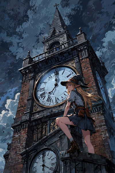 魔女と時計台