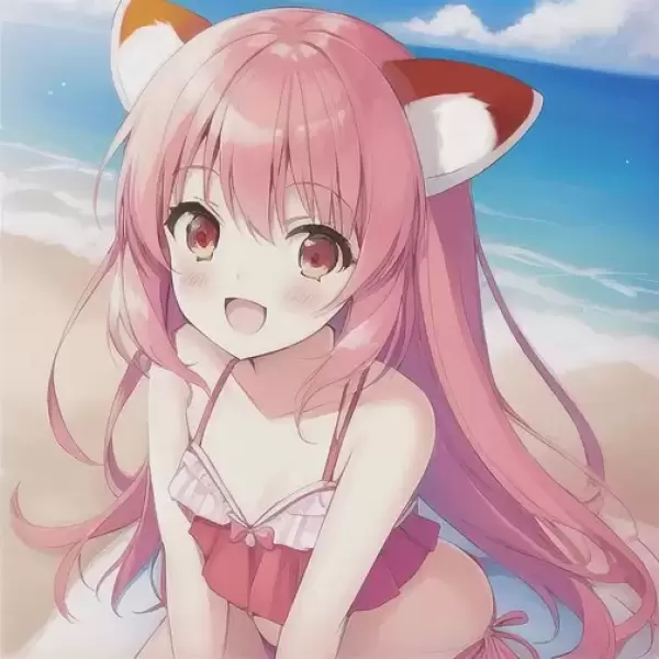 Red Panda Girl - swimwear