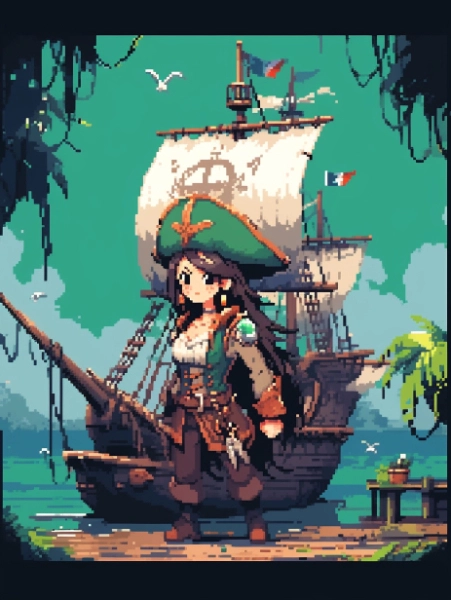 No.636 投稿作品MIX　ピクセルファイター✕南海の女海賊船