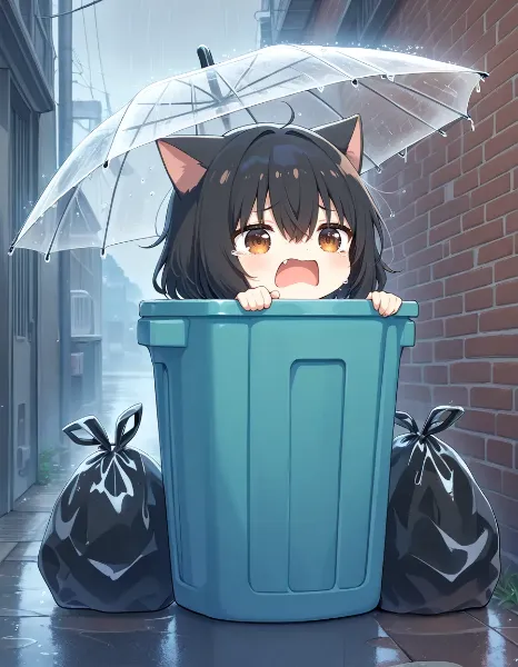 捨てられたニャ～(TOT)