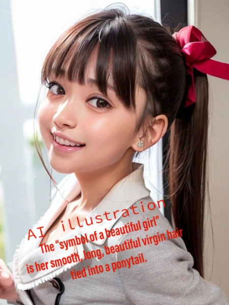 笑顔のポニーテール美少女