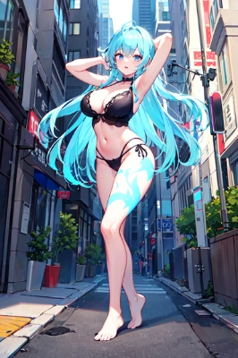 路上の美女