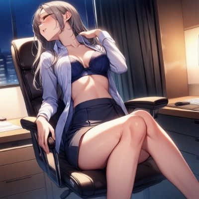 深夜ののオフィスにて