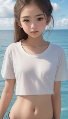 水平線と美少女