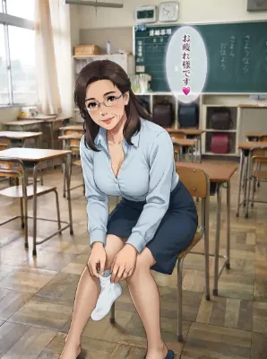 靴下を履く女先生