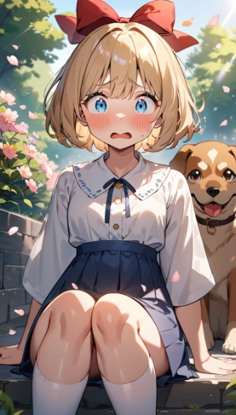 ワンちゃんがこわいムスメさん