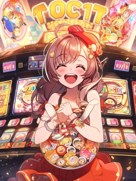 No.777 語呂合わせ作品　スロットで大当たりのラッキーガール