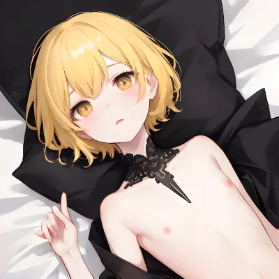 黄色髪ショートヘア