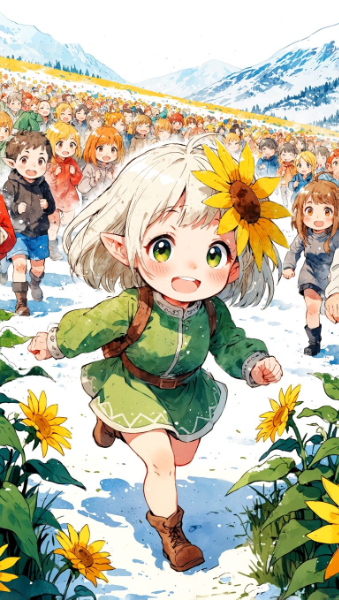 夏の雪山子供マラソン大会