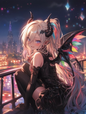 「夜の誘惑：サキュバスの輝き」