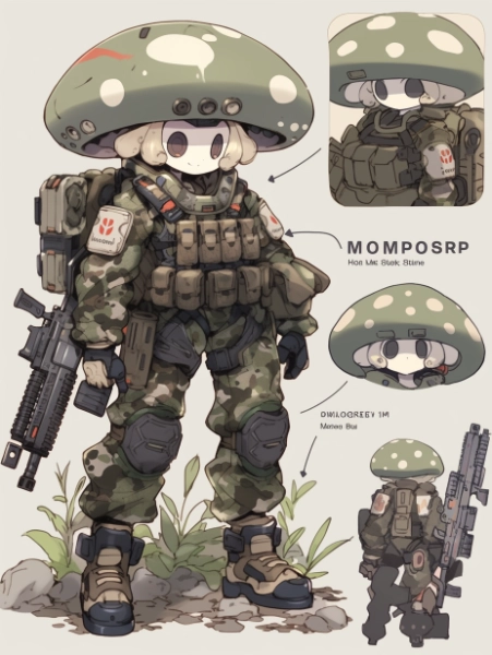 キノコ軍自立式歩兵型ロボ