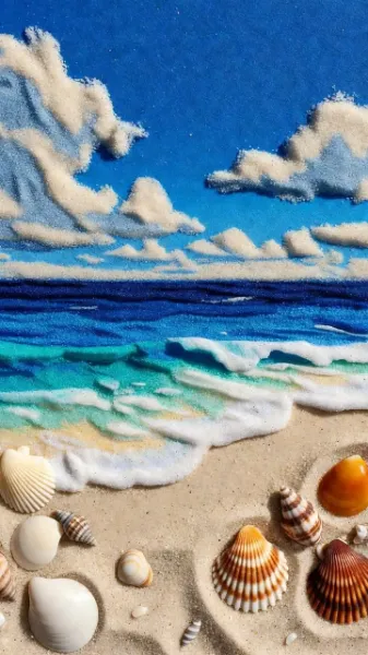 サマービーチ(サンドドローイング風)