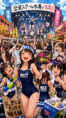 全員スクール水着で大熱狂！夏フェス