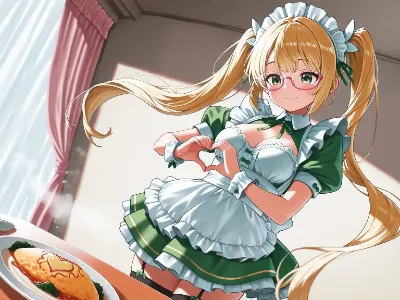 愛情たっぷりメイドのハートサイン