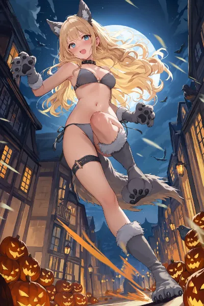 ハロウィンビキニ狼女さん