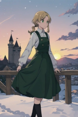 お城がある街に住む少女