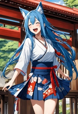青髪の狐っ娘
