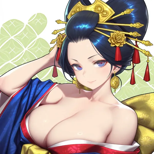 華麗なる花魁の微笑み