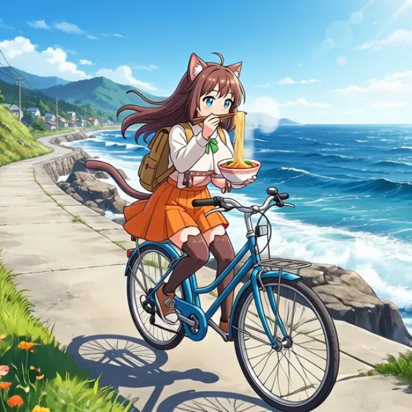 アイピク島をサイクリング