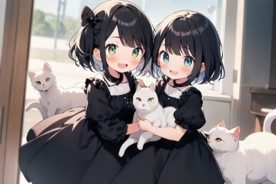 猫好きの姉妹
