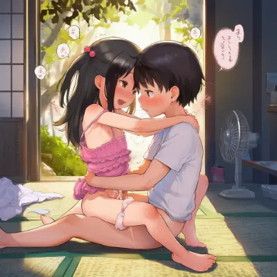 田舎の夏を堪能する子供たち