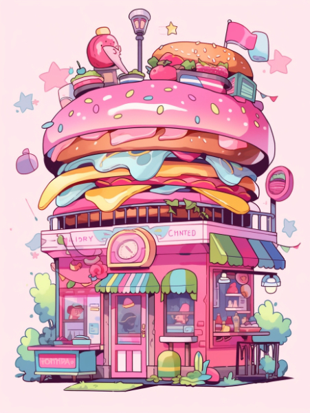 No.1588 ピンクハンバーガーショップ