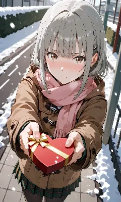 銀髪ショート　バレンタイン