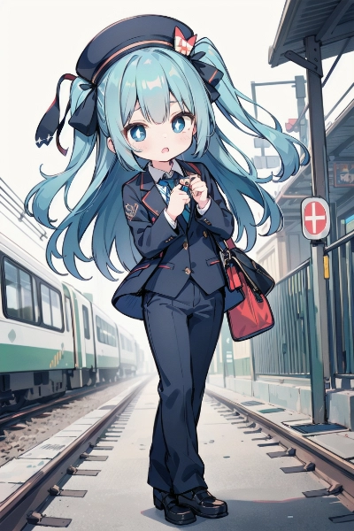 8歳の駅員（営業スマイル☺️）