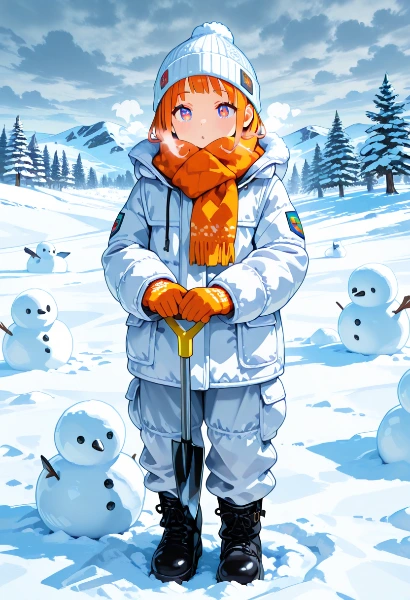 雪だるま職人の朝は早い