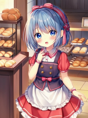パン屋で働く女の子