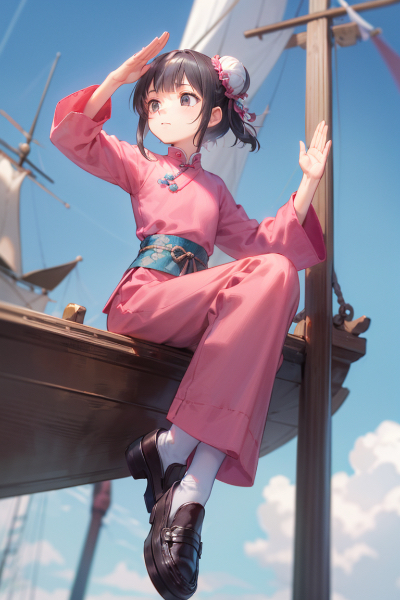 遠望するカンフーロリ少女