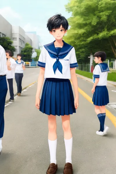 制服姿の男の子