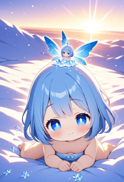 朝日とチルノ