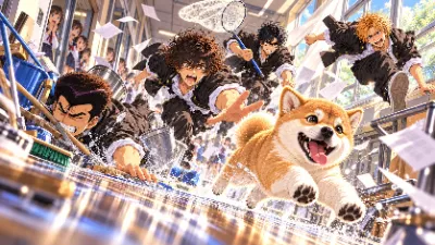 校舎に犬が迷い込んだ！