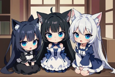 猫耳三姉妹 ちびキャラ