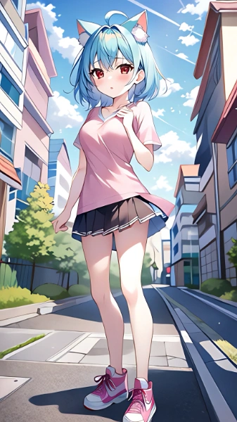 ネコミミ x 街角