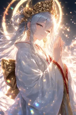 月冠を戴く祈りの女神
