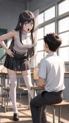 説教している女教師