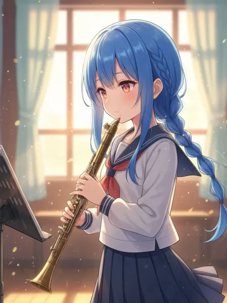 青髪少女の調べる午後の調べ