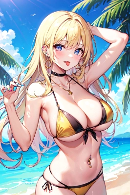 金髪水着ギャル
