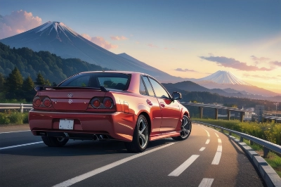 高速道路を走る自動車