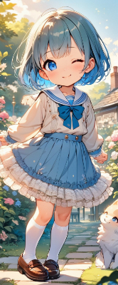 かわいい青髪さん