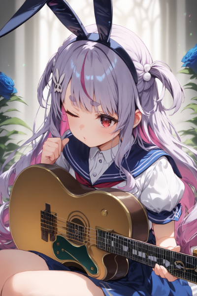 ギターを弾くミミたや