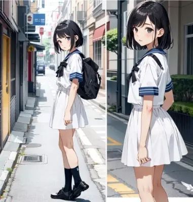 白いセーラー服少女2