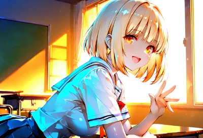 夕陽の教室で輝く少女の秘密